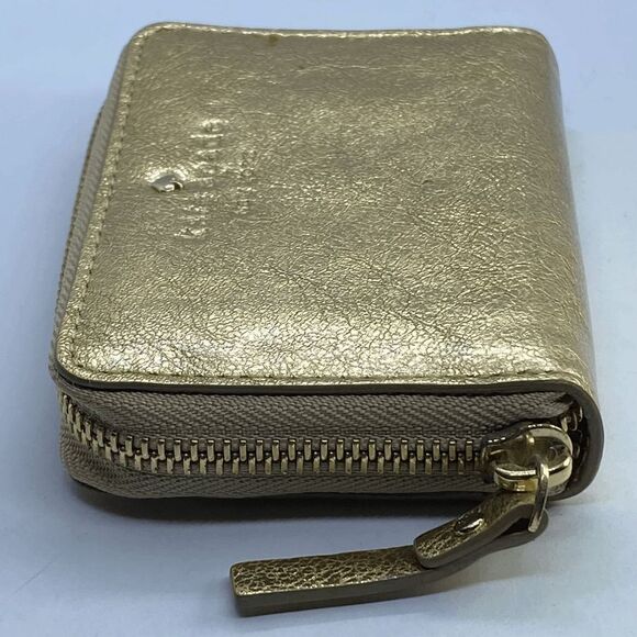Kate Spade Golden Leather Zip Around Mini Wallet / Card Case - Picture 4 of 9